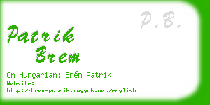 patrik brem business card